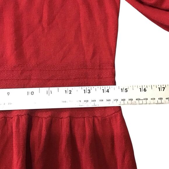 Sophie Max Ruby Red Sweater‎ Dress XL Cotton Blend Long Sleeve - Picture 6 of 11